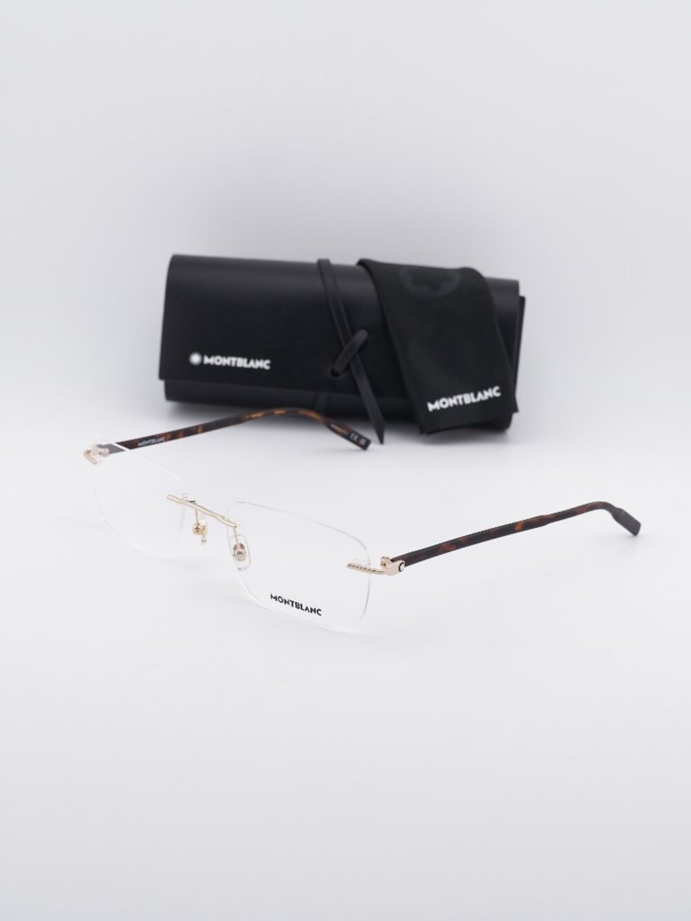 Montblanc MB0221O 006 Rectangle Eyeglasses 59mm – Gold / Havana